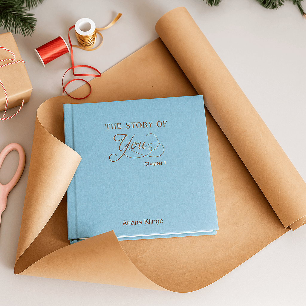 Gift-wrapped photo album